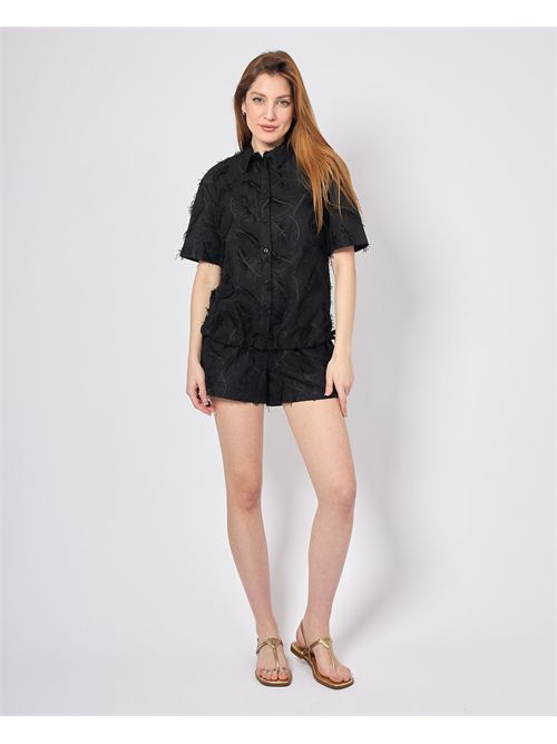 Silvian Heach women's shirt with all-over fringes SILVIAN HEACH | GPP25332CABLACK